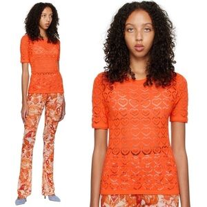 Marco Rambaldi Orange Hearts Blouse XS